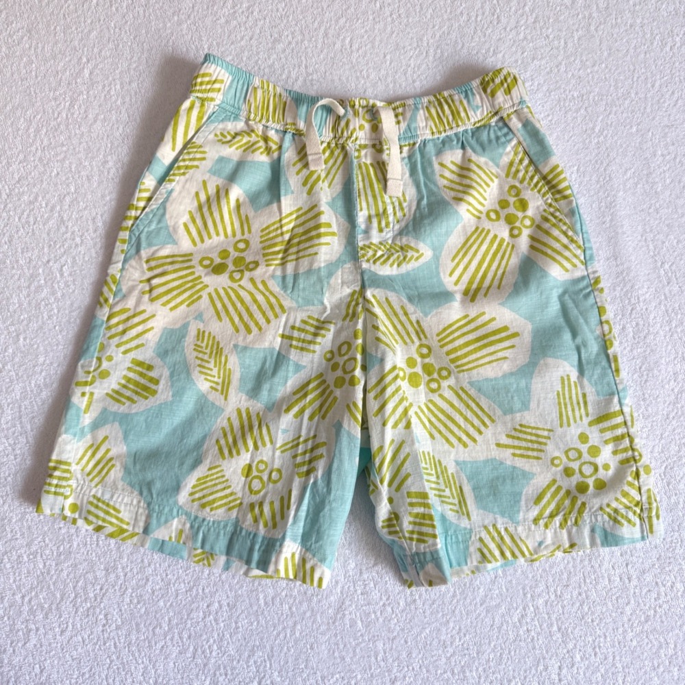 Hanna Andersson Shorts Boys Size 10 Blue Green Floral Tropical Summer Beach Boho